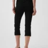 Jeans capri court à taille haute