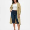 Jeans capri court à taille haute