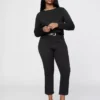 Jeans capri court à taille haute