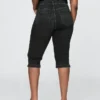 Jeans capri court à taille haute