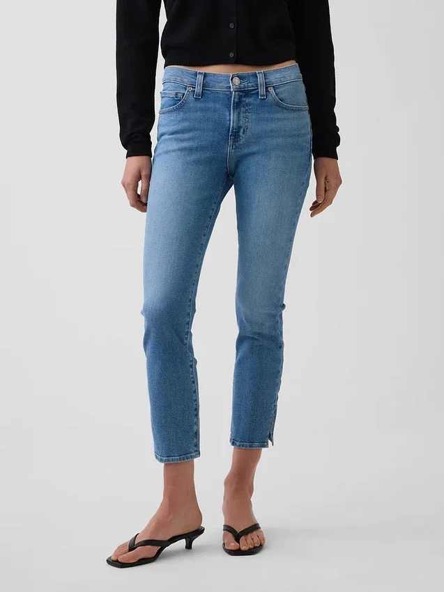 Jeans capri taille basse