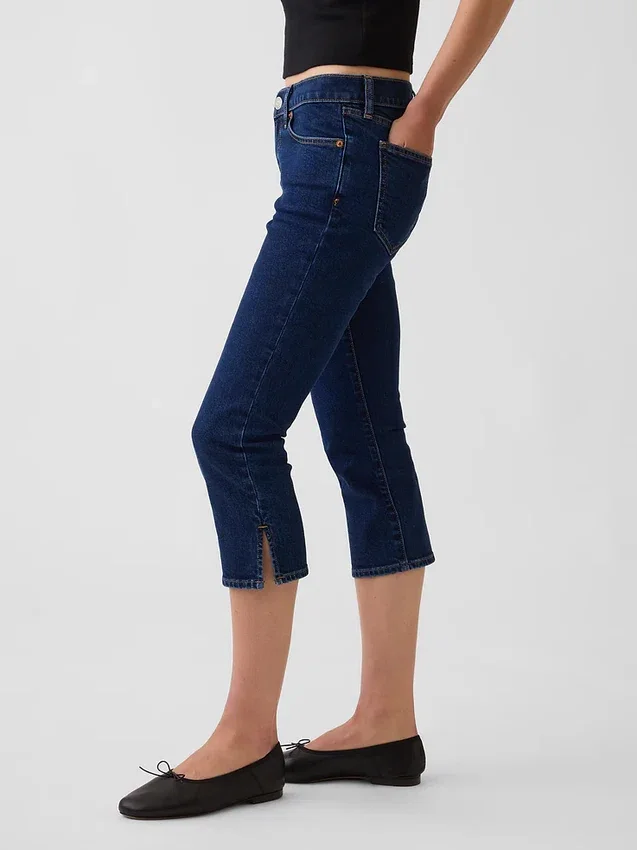 Jeans capri taille basse