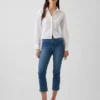 Jeans capri taille haute