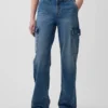 Jeans cargo ample taille basse style années 90