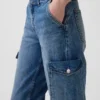 Jeans cargo ample taille basse style années 90