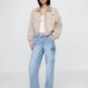 Jeans cargo ample taille moyenne style années 90