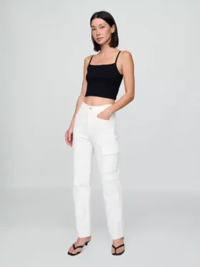 Jeans cargo ample taille moyenne style années 90