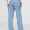 Jeans cargo ample taille moyenne style années 90