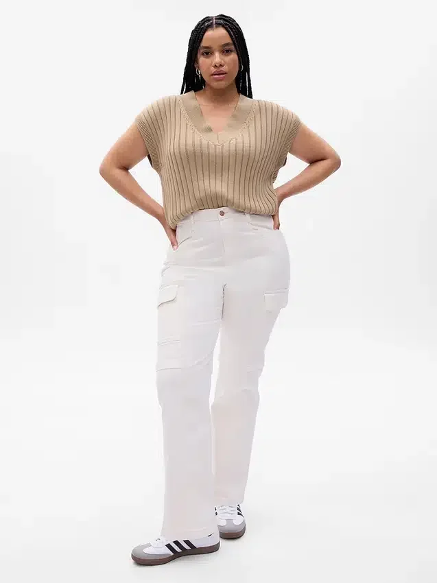 Jeans cargo ample taille moyenne style années 90