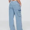 Jeans cargo ample taille moyenne style années 90
