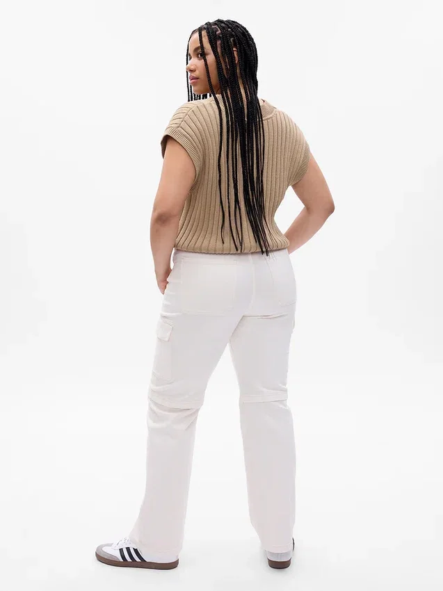 Jeans cargo ample taille moyenne style années 90