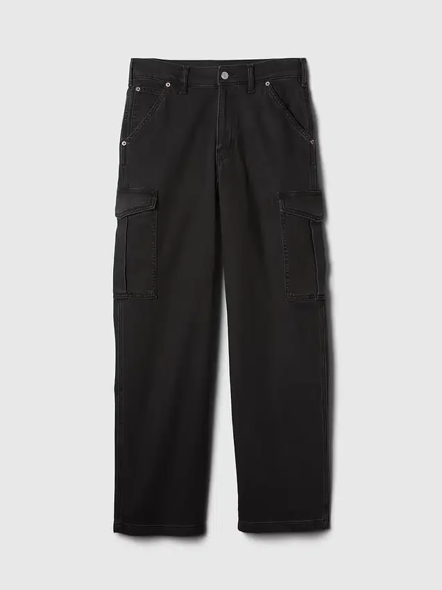 Jeans cargo ample taille moyenne style années 90