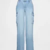 Jeans cargo ample taille moyenne style années 90