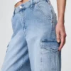 Jeans cargo ample taille moyenne style années 90