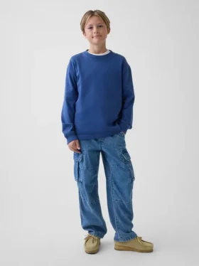 Jeans cargo faciles à enfiler pour enfants