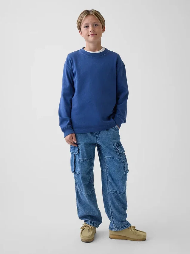 Jeans cargo faciles à enfiler pour enfants