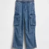 Jeans cargo faciles à enfiler pour enfants
