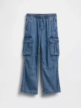 Jeans cargo faciles à enfiler pour enfants