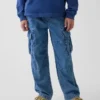 Jeans cargo faciles à enfiler pour enfants