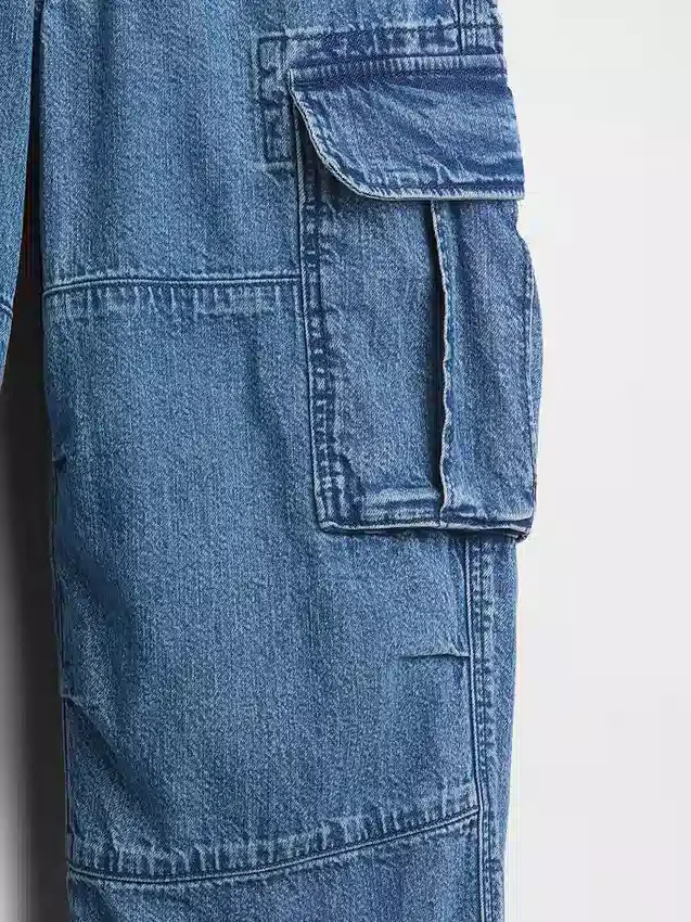 Jeans cargo faciles à enfiler pour enfants