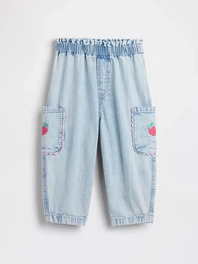 Jeans cargo à taille haute et à enfiler « Strawberry » pour Bébé & Enfant