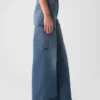 Jeans cargo taille haute à jambes larges