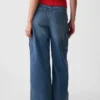 Jeans cargo taille haute à jambes larges