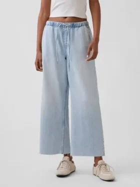 Jeans court ample taille basse style années 90