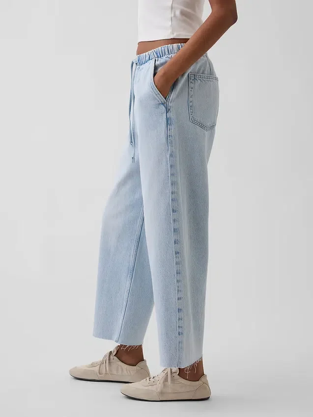 Jeans court ample taille basse style années 90