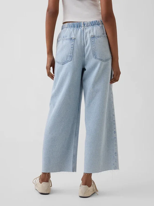Jeans court ample taille basse style années 90