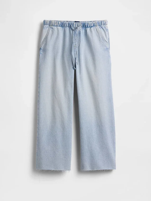 Jeans court ample taille basse style années 90