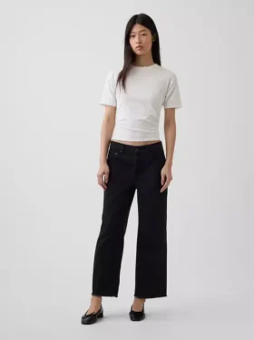 Jeans court décontracté à taille basse