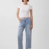 Jeans court décontracté à taille basse