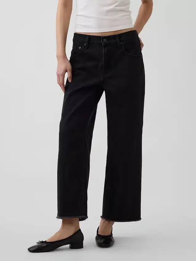 Jeans court décontracté à taille basse
