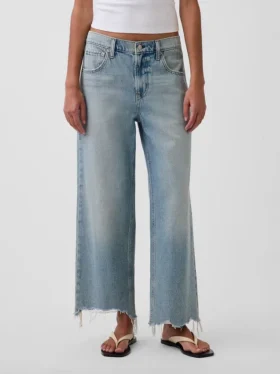 Jeans court décontracté à taille basse
