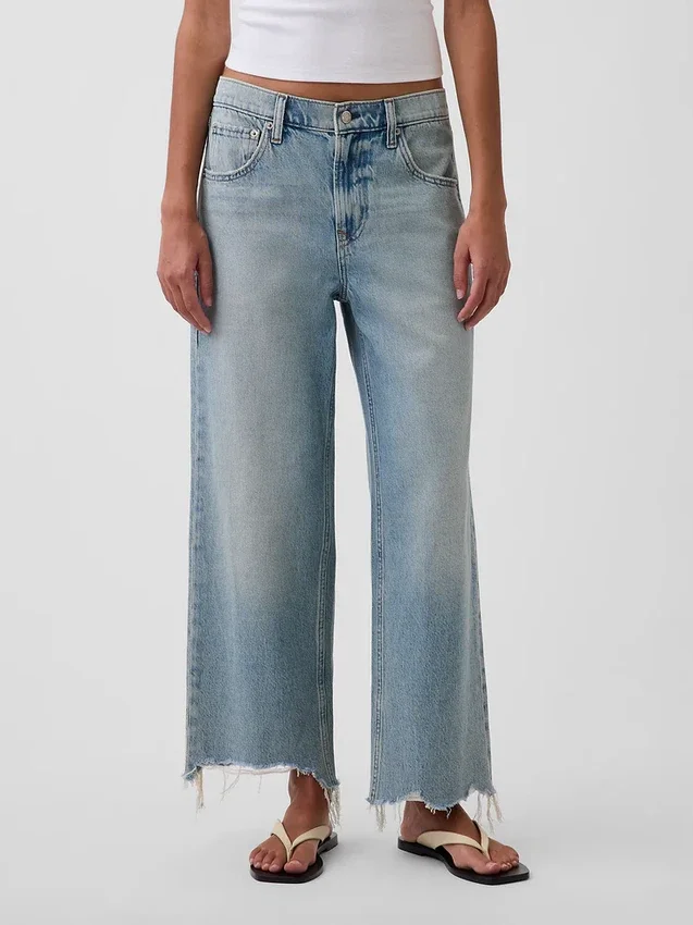 Jeans court décontracté à taille basse