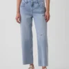 Jeans court décontracté à taille basse