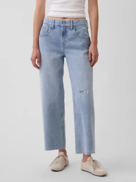 Jeans court décontracté à taille basse