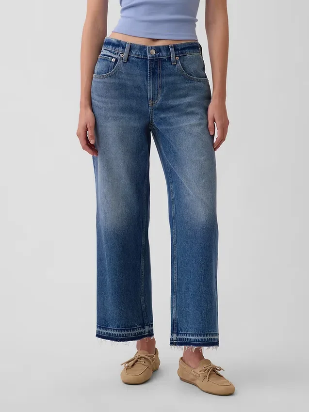 Jeans court décontracté à taille basse