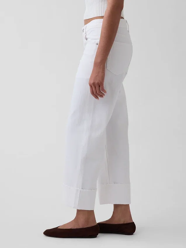 Jeans court décontracté à taille basse