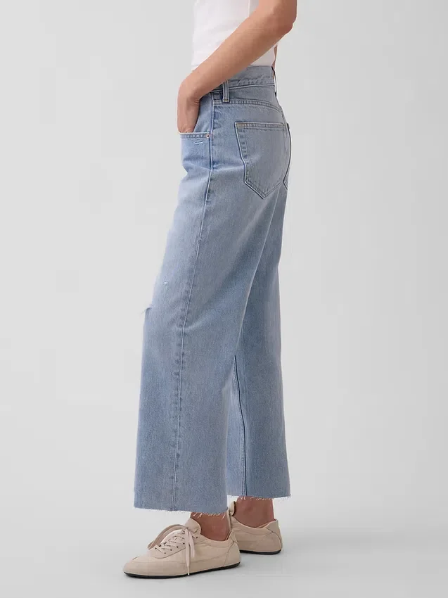 Jeans court décontracté à taille basse