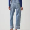 Jeans court décontracté à taille basse