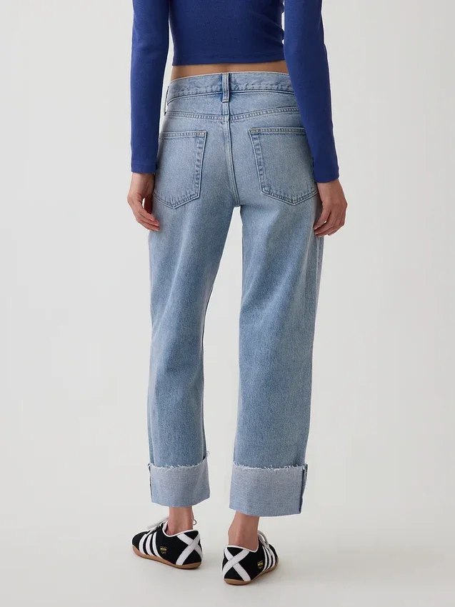 Jeans court décontracté à taille basse