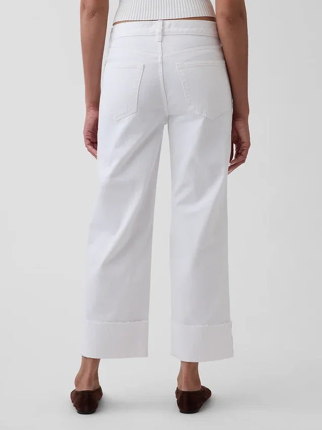 Jeans court décontracté à taille basse