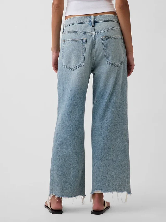 Jeans court décontracté à taille basse
