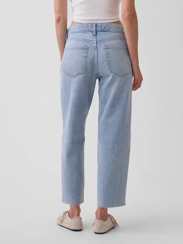 Jeans court décontracté à taille basse
