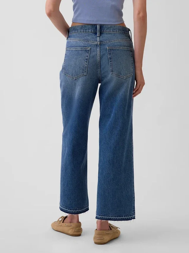 Jeans court décontracté à taille basse