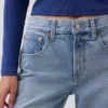 Jeans court décontracté à taille basse