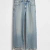 Jeans court décontracté à taille basse