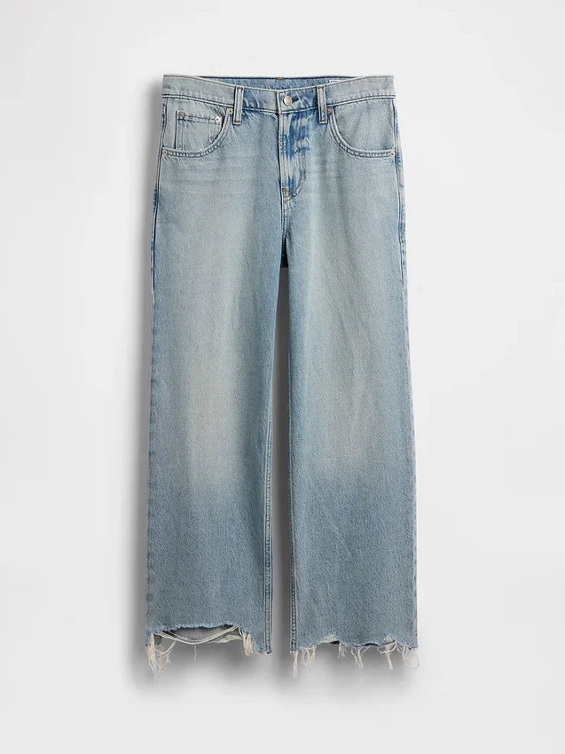 Jeans court décontracté à taille basse